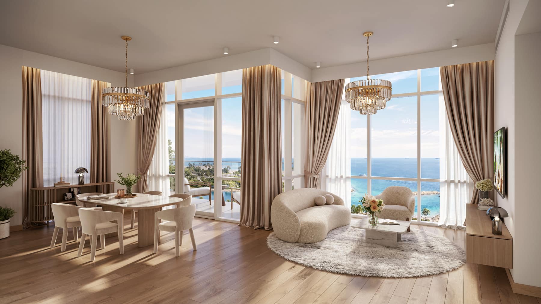 Living and dining with hospitality-inspired finishes